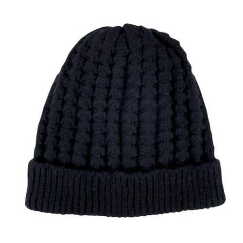 Humble Hilo Knit Hats Beanies for Women Winter Pom Beanie Men or Women Beanies Cable Knit Beanie - color: Black