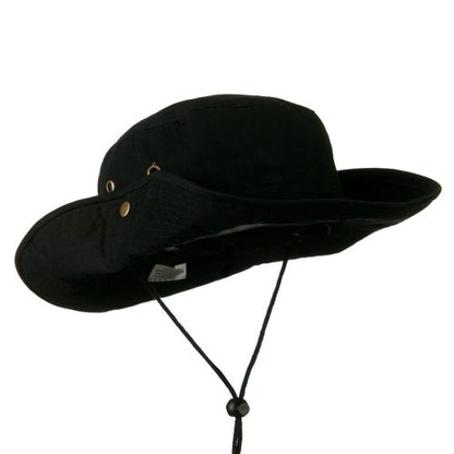 Extra Big Size Brushed Twill Aussie Hats - color: Black, size: XX-Large-3X-Large