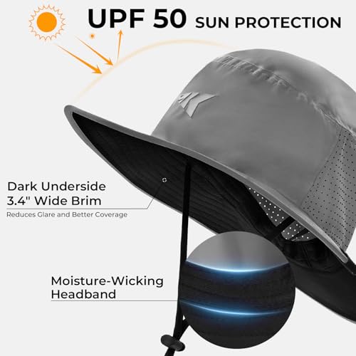 KastKing Sol Armis UPF 50 Boonie Hat for Sun Protection,Men Women - color: Formal Gray