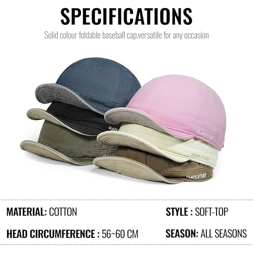 CLAPE Short Brim Baseball Cap for Men, Cotton Adjustable Travel Hat - color: Clsb06-khaki