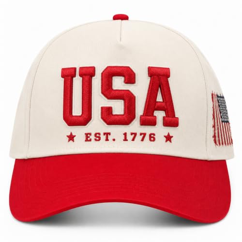 Embroidered Trucker hat for Women Men Baseball Hat Adjustable Unisex Cotton for Soccer Supporters - color: Flag Red