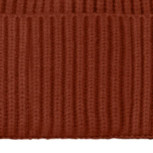 DALIX Knit Watch Cap Beanie Men Women Winter Cuffed Fisherman Hat Cold Weather Stretch Fit Soft Acrylic - color: Rust
