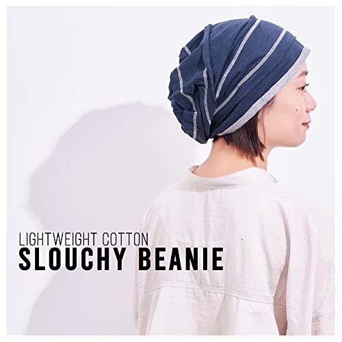 CHARM Slouchy Cotton Summer Beanie Hat - Mens Soft Lightweight Knit Womens Baggy Slouch - color: Black