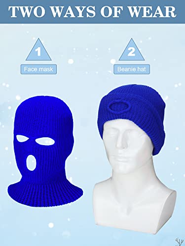 Janmercy 6 Pcs Kid Ski Mask 3 Hole Balaclava Knit Full Face Mask