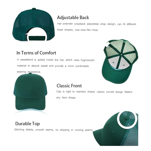 ZH 12 Pack Mesh Trucker Hats, Bulk Baseball Caps for Men and Women, Trucker Cap Wholesale - color: Dark-green