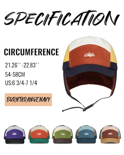 Croogo Fleece Baseball Cap with Ear Flaps Winter Warm 5 Panel Hat Soft Trapper Hat for Men - color: Brownkhaki, size: One Size