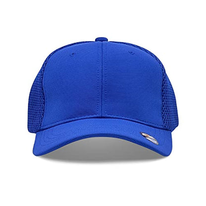 [2 Pack] Hybrid Stretch-Fitted Trucker Cap, Baseball Cap with Air Mesh - color: 2pk Blue (Air Mesh), size: Small-Medium