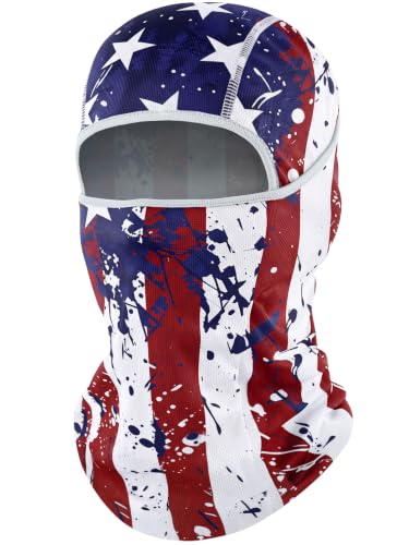 ROXUN Ski Mask Balaclava, Motorcycle Summer Cooling Breathable UV Protector - color: 114-vertical Us Flag