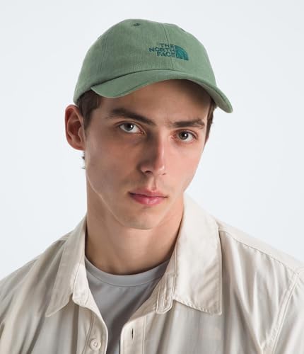 The North Face Norm Baseball Hat | Shallow Fit Ball Cap with Embroidered Logo, Adjustable Strap Closure & Silver Buckle - color: Duck Green/Deep Nori