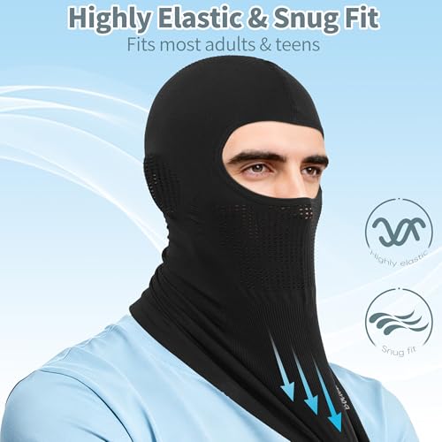 2 Pack Breathable Balaclava Ski Mask, Motorcy Helmet Liner Men Women - color: Black+Khaki