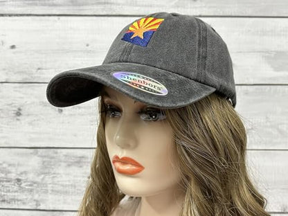 America State City Flag Hats - color: Arizona Flag (Washed Black)