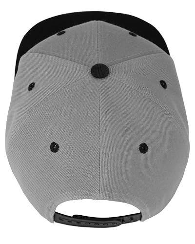 Gelante Plain Blank Flat Brim Adjustable Snapback Baseball Caps LOT 6 Pack - color: Light Gray/Black