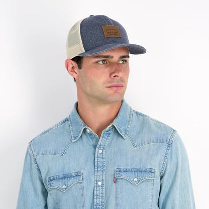 Levi's Men's Classic Style Logo Trucker Hat - Adjustable Lightweight - color: Navy