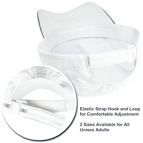 Lightweight Running Hat Breathable Mesh Cap Reflective Brim - color: White, size: X-Large-XX-Large