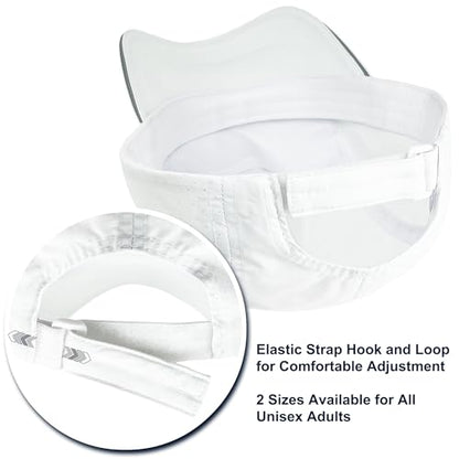 Lightweight Running Hat Breathable Mesh Cap Reflective Brim - color: White, size: X-Large-XX-Large