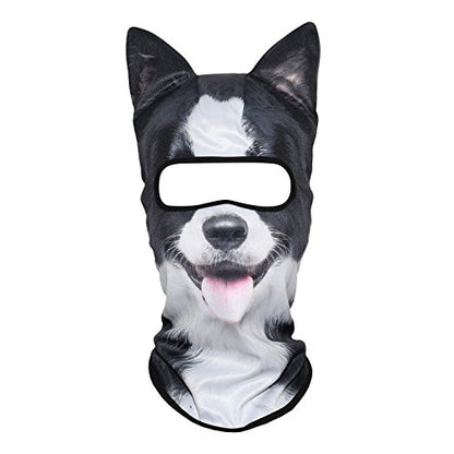 WTACTFUL 3D Animal Ears Balaclava, Breathable Face Mask for Halloween - color: Border Collie Meb-23
