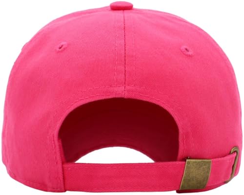 KBETHOS Classic Unisex Cotton Adjustable Low Crown Baseball Cap – Plain Dad Hat - color: Hot Pink
