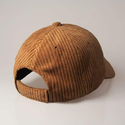 CHOK.LIDS Corduroy Baseball Cap Dad Hat Adjustable Polo Style Curved Brim - color: Camel