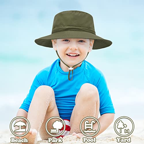 Sarfel Baby Sun Hat Summer Baby Boy Hats UPF 50+ Sun Protection Toddler Hat Bucket for Baby Girl Adjustable Kid Cap - color: B Army Green, size: 6-24 Months