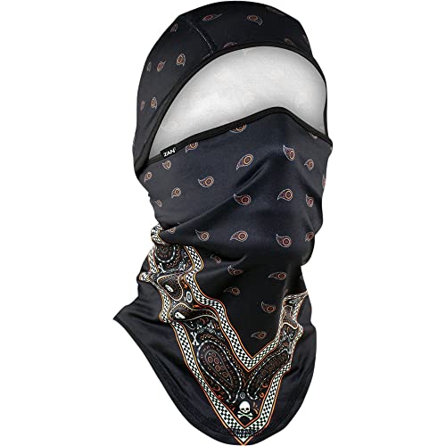 Zanheadgear WB4L114 Convertible Balaclava SportFlex Series Solid Black - color: Black & Orange Classic Bandana