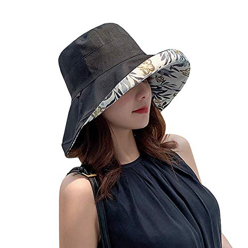 FaroDor Women's Reversible Bucket Hat UV Protection Packable Travel Cap Wide Brim Sun Hats 2026 - color: 2floral-black
