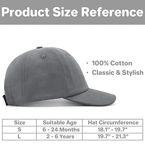 qikqik Baby Baseball Cap Toddler Baseball Hat Baby Ball Cap Toddler Hats for Boys Girls Cotton Infant Caps Kids Trucker Hat - color: Grey, size: 2-6 Years