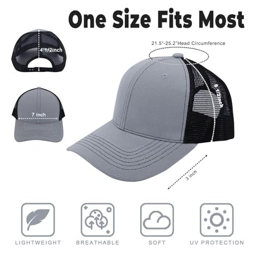 ZH 12 Pack Mesh Trucker Hats, Bulk Baseball Caps for Men and Women, Trucker Cap Wholesale - color: Dgray-black
