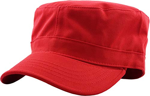 KBETHOS Cadet Army Cap Basic Everyday Military Style Hat (Now with STASH Pocket Version Available) - color: Red Daily Cadet, size: Medium