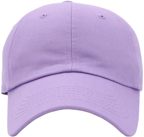KBETHOS Classic Unisex Cotton Adjustable Low Crown Baseball Cap – Plain Dad Hat - color: Lavender