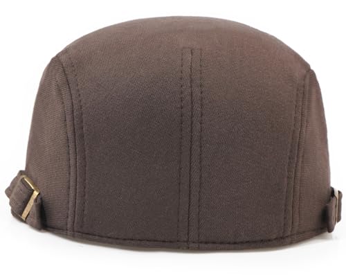 Men's Cotton Newsboy Hats Flat Ivy Gatsby Cap Irish Cabbie Ivy Driving Hunting Hat - color: Coffee