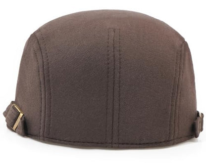 Men's Cotton Newsboy Hats Flat Ivy Gatsby Cap Irish Cabbie Ivy Driving Hunting Hat - color: Coffee
