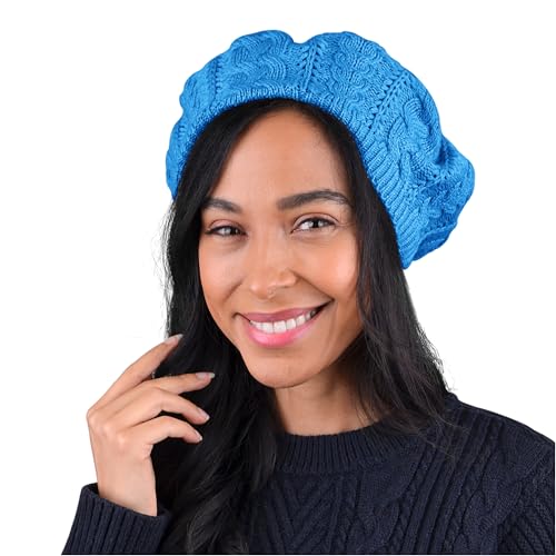 Nollia Soft Knit Solid Color Beanie, Chic, and Lightweight Crochet Knitted Style Beanie Hat for Women, One Size Slouchy Hat - color: Turquoise