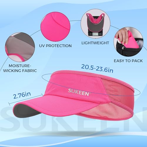 Sukeen Lightweight Sports Sun Visor Hat for Men Women - color: Rose Red