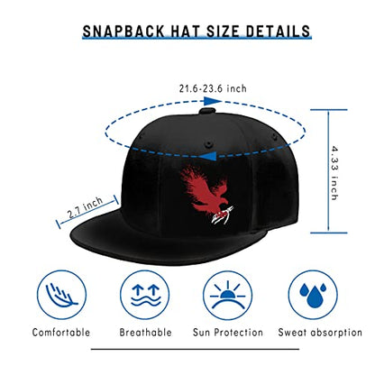 Horror Skull Hat Snapback Hat for Men Women Black Adjustable Classic Adult Baseball Cap Flat Bill Hip Hop Cap - color: Eagle