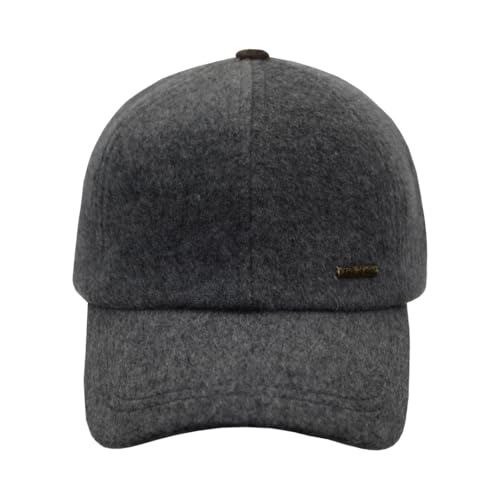 Fits Y'all Wool Classic Baseball Cap with Pigskin Leather: Adjustable Relaxed Fit for Men, Women and All Genders - color: Steel Grey