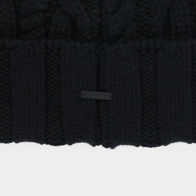 Tilley Unisex Adult Pom Pom Cable Beanie - color: Black, size: One Size