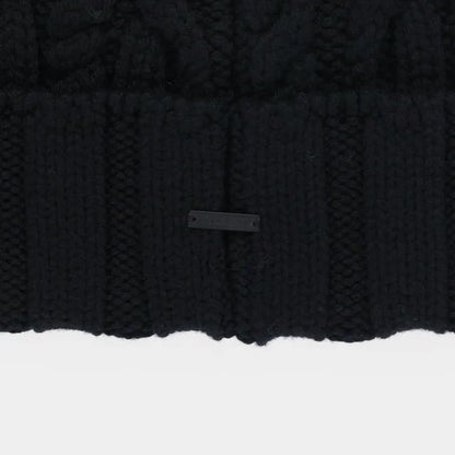 Tilley Unisex Adult Pom Pom Cable Beanie - color: Black, size: One Size