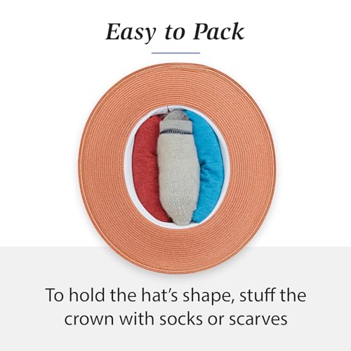 Wallaroo Women’s Petite Kristy Fedora (Ivory/Stone, Small) – UPF 50+ UV Sun Protection, Packable, Adjustable, Small Size – Fedora Sun Hat for Travel, Hiking, Outdoor Adventures | Year Round