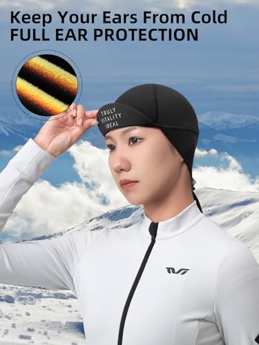 ROCKBROS Winter Cycling Caps for Women Windproof Helmet Liner With Visor