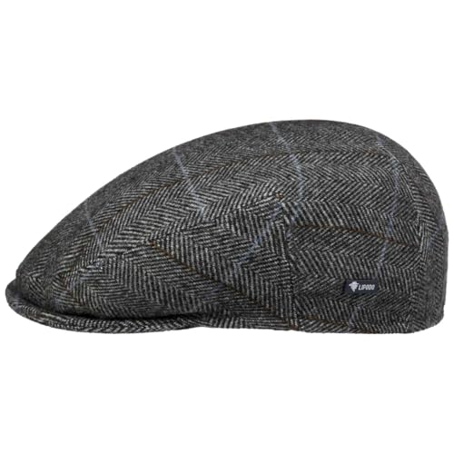 Lipodo Flat Cap with Checked Pattern Women/Men | Made in Italy - color: Anthracite, size: 6 3/8