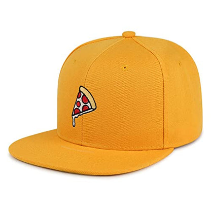 JPAK Pizza Hip-Hop Snapback Hat Embroidered Baseball Cap Foodie - color: 09. Yellow