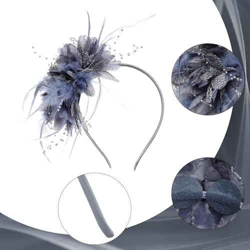Pistha Womens Fascinators Hats Tea Party Hats Headband for Women Dresses - color: Gray