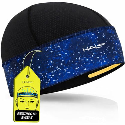 Halo Headband Skull Cap - The Ultimate Sweat Diverting, Absorbent, Lightweight, High Performance Skull Cap - color: Galaxy