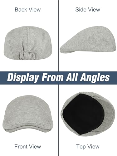 6 Pieces Men's Newsboy Caps Gatsby Cabbie Driving Hunting Cap Newsboy Flat Cap Irish Hats Ivy Hat - color: Black, Light Gray, Dark Gray, Navy, Khaki, Brown