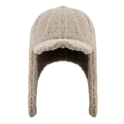 Clakllie Snow Trapper Trooper Hat with Ear Flap for Skiing Women's Ushanka Warm Winter Hat - color: Cdus-ddkp02-brown