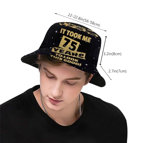 Bucket Hat Funny Duck Fisherman Hat Travel Beach Sun Hat Outdoor Cap for Men Women Adults - color: 75th Birthday