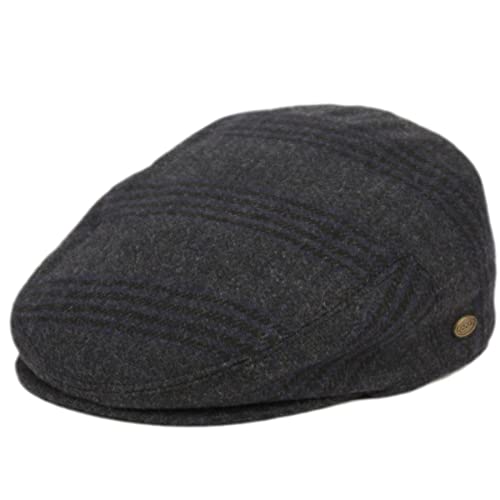 EPOCH Men's Herringbone Wool Tweed Newsboy Ivy Cabbie Driving Cap - color: 2363-navy, size: Medium