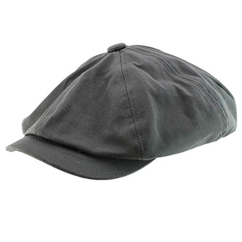 Trendy Apparel Shop XXL Oversized Cotton Newsboy Cap Hat - color: Dark Grey