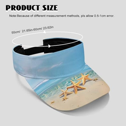 Cool Styles Sun Visor Hats 21.65~23.62 inches Adjustable Open-Top caps Quick-Dry Visor Cap - color: Beach