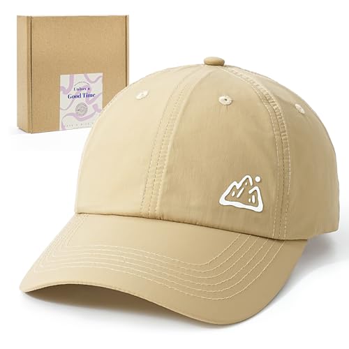 Jeasona UPF 50+ UV Protection Running Hat for Women, Lightweight Quick Dry Packable Sun Protection Baseball Cap - color: Khaki